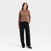 Women's Long Sleeve Brushed Ribbed Boxy T-Shirt - A New Day™ - 3 of 4