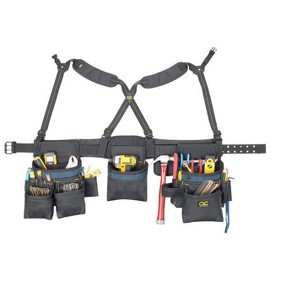 CLC 28 pocket Ballistic Nylon Tool Belt with Suspenders 23 in. L X 16-1/2 in. H Black 29 in. 46 in. - 1 of 1
