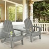 Tangkula 2PCS Folding Adirondack Chair Outdoor Adirondack Chair Weather Resistant Lounger  for Backyard Porch Poolside Turquoise/Grey/White/Black - 2 of 4