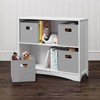 RiverRidge Kids' Playroom Horizontal Toy Organizer Bookshelf with Open Storage Shelves with 4 Fabric Bins - 2 of 4
