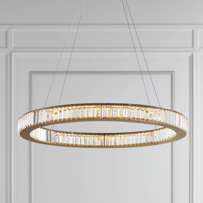 Possini Euro Design Vesta Gold Ring Pendant Light 35 1/2" Wide Modern LED Crystal Glass for Dining Room House Foyer Kitchen Island Entryway Bedroom, 2 of 9