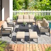 COWLOWN 7 Piece Beige Modern Aluminum Outdoor Patio Furniture Set with Coffee Table and Cushions for Balcony, Porch, Yard and Lawn - 2 of 4