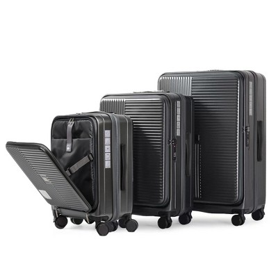 YONWAY 3 Piece Luggage Set, Expandable Hardside Carry-On Luggage, with front opening, with TSA lock & Spinner Wheels, for Travel