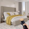 AMERLIFE Adjustable Bed Frame Size with 50" Upholstered Wingback Headboard - 3 of 4