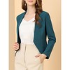 INSPIRE CHIC Women's Collarless Work Office Long Sleeve Cropped Blazers - 2 of 4