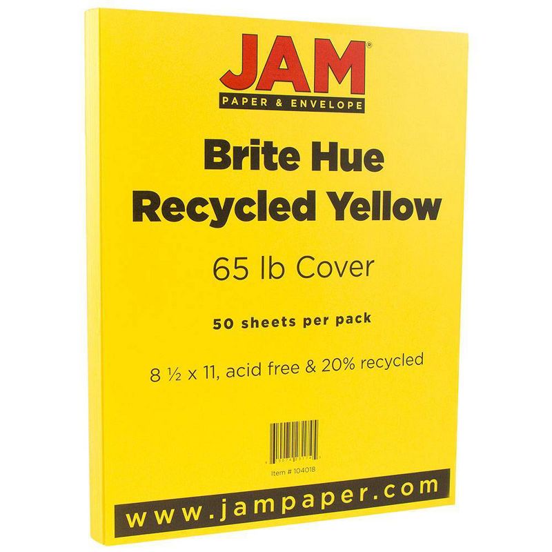 JAM Paper Brite Hue 65lb Cardstock Paper 8.5" x 11" 50pk, 1 of 5