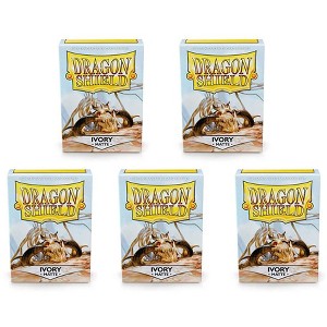 Dragon Shield 5 Packs Dragon Shield Matte Ivory Standard Size 100 ct Card Sleeves Value Bundle! - 1 of 4