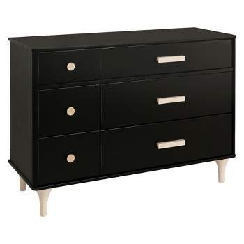 Babyletto Lolly 6-Drawer Double Dresser, Assembled - Black/Washed Natural