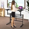 Tangkula Standing Desk Height Adjustable Pneumatic Stand Up Desk w/Cable Management Holes Carbon Fiber Surface Ergonomic - 4 of 4