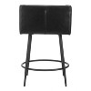 Counter Stool – 34.6" H With Black Faux Leather Seat & Powder-Coated Steel Frame (Set of 2) By Zuo Modern - 4 of 4