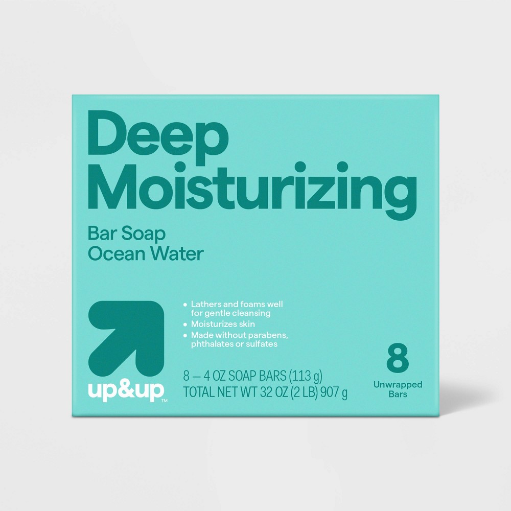 Photos - Soap / Hand Sanitiser Deep Moisturizing Bar Soap Ocean Water - 3.75oz/8pk - up&up™