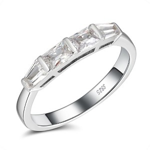 Anniversary Band Ring for Women Emerald CZ Sterling Silver Ginger Lyne Collection - 1 of 4