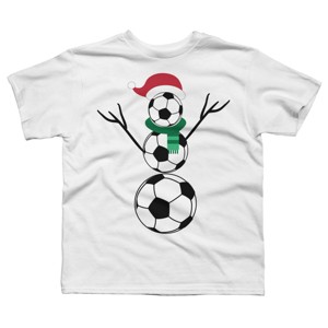 Boy's Design By Humans Funny Christmas Shirts Soccer Snowman T-Shirt By RaisedByBears T-Shirt - 1 of 3