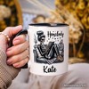 Homebody Reading Skeleton Personalized Mug, Funny Lazy Selfcare Gift with Custom Name | OrnamentallyYou - 3 of 4