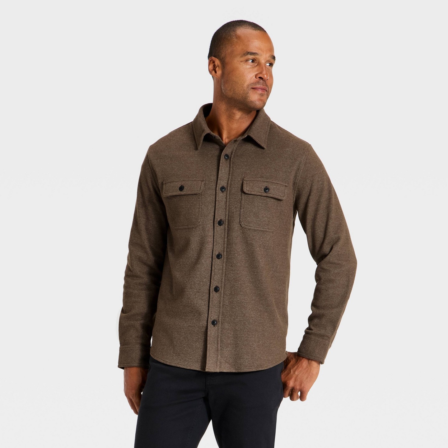 Мужская рубашка Goodfellow & Co Vintage Brushed Button-Up, цвет: Коричневый — фото 1