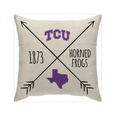 NCAA TCU Horned Frogs Cross Arrow Decorative Throw Pillow