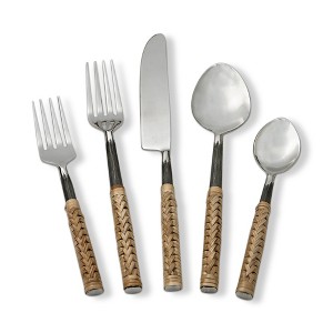 TAG Bamboo Handle Flatware, Set of 5 - 1 of 2