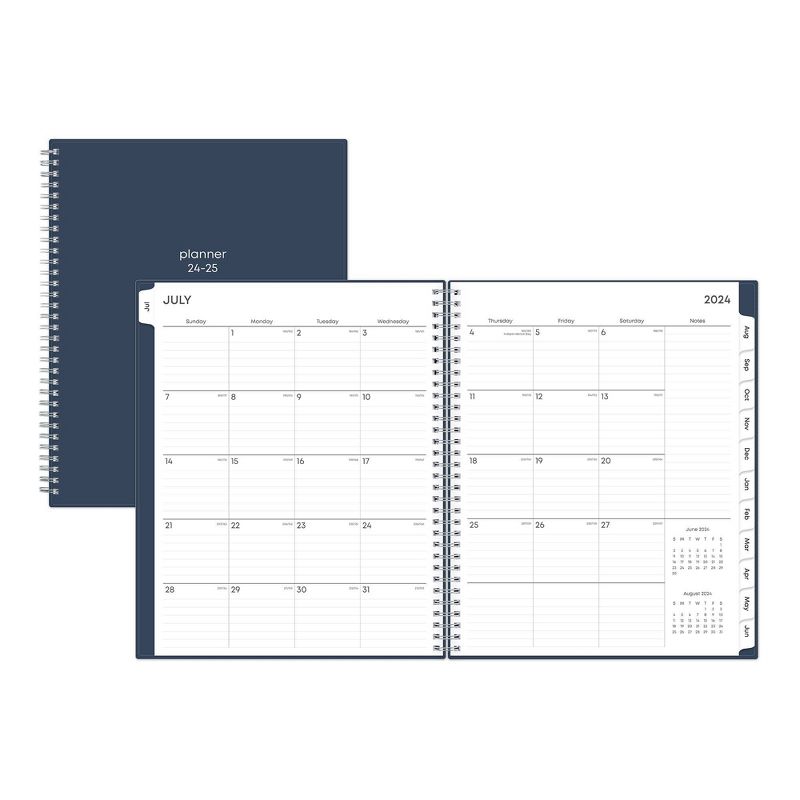 Blue Sky 2024-25 Weekly/Monthly Planner 11&#34;x8.5&#34; Wirebound Cover Solid Navy, 5 of 13