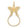 Black Bow Jewelry 14k Yellow Gold Butterfly Charm Holder Pendant, 20mm (3/4 inch) - 3 of 4
