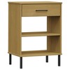 vidaXL Console Cabinet with Metal Legs Brown Solid Wood Pine OSLO - 2 of 4