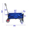 YONWAY Collapsible Outdoor Utility Wagon Cart with Cup Holder, Large Capacity Folding Wagon Garden Shopping Beach Cart with Brake,Blue - 3 of 4