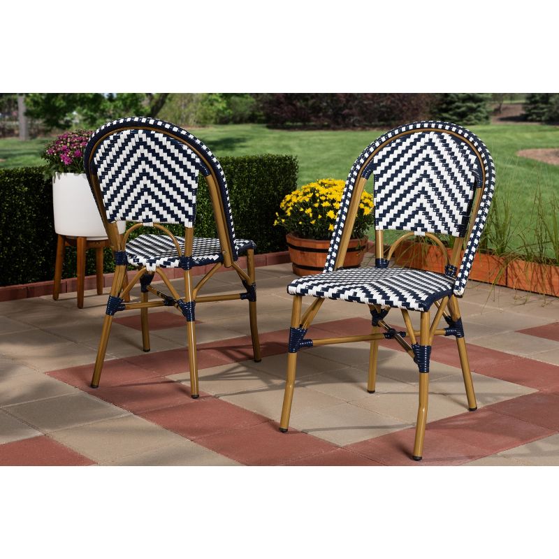Set of 2 Celie Indoor and Outdoor Stackable Bistro Dining Chairs - Baxton Studio, 6 of 9