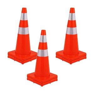Traffic Safety Cones, PVC Orange Construction Cones with Reflective Collar,  Traffic Cones for Parking Lot, Road Safety - 1 of 4