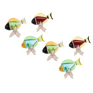 Beachcombers Set Of 6 Mini Multi Fish On Star Stands Glass Figure Figurine Home Decor Beach Coastal Ocean Sea Life 2.36 x 0.79 x 1.97 - 1 of 2