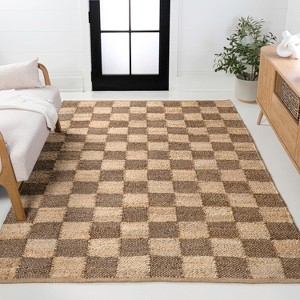 JONATHAN Y Theo Modern Farmhouse Woven Jute Checkerboard Indoor Area Rug - 1 of 4