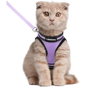 rabbitgoo Cat Harness and Leash Set for Walking Escape Proof, Strip for Cats, Comfortable Outdoor Vest, Light Purple, L - 1 of 1