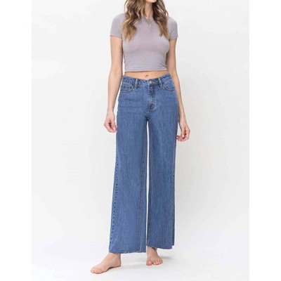 Women's High Rise Wide Leg Jeans - FLYING MONKEY