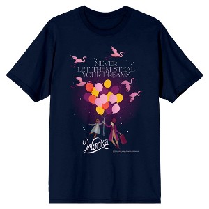 Wonka 2023 Never Let Them Steal Your Dreams Crew Neck Short Sleeve Navy Men's T-shirt - 1 of 3