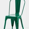 IHOMEADORE 18Inch High Gloss Green Industrial Metal Dining Chairs set of 2 - 3 of 4