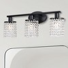 DORESshop 20.87 in. 3-Light Black Crystal Bathroom Wall Sconce, Modern Lighting Fixture Over Mirror - 2 of 4