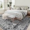 Area Rug, Washable Area Rug ¨C Vintage Traditional Floral Print Foldable Non Slip Soft Velvet Carpet for Living Room/Kitchen/Playroom - 2 of 4