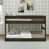 Max & Lily Twin over Twin Low Bunk Bed, Modern Farmhouse Solid Wood Bunk Beds for Kids - 2 of 4