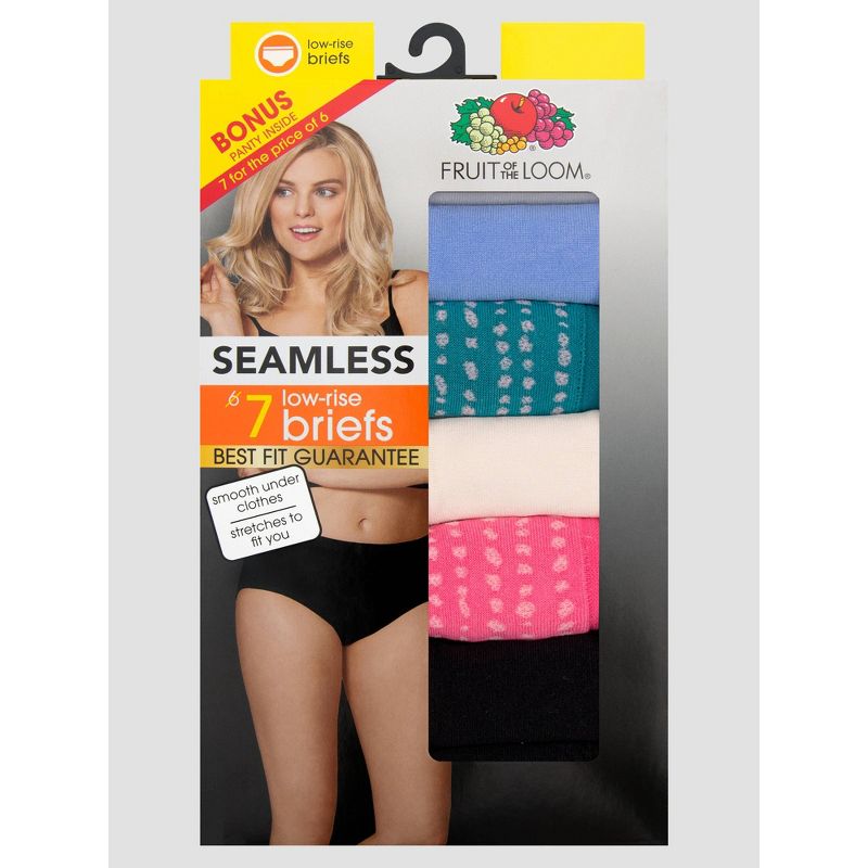 Fruit of the Loom Women's 6+1 Bonus Pack Seamless Low-Rise Briefs - Colors May Vary, 3 of 6