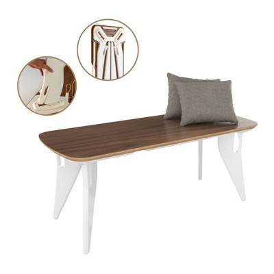 Hoek Bench, 42" x 18", Tool-Free One-Click Assembly, Minimalist & Sustainable Dining Seating, Modern Space Saving, Foldable & Portable