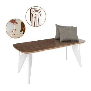 Hoek Bench, 42" x 18", Tool-Free One-Click Assembly, Minimalist & Sustainable Dining Seating, Modern Space Saving, Foldable & Portable - 1 of 4