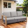 Buenhomino 5Pieces Patio Furniture Set, Outdoor Wicker Sofa Couch with Metal Armrest, Swivel Rocking Chairs, Ottomans - 4 of 4