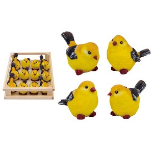Transpac Mini Resin Goldfinch Birds In Crate S/12 Home Decorations Spring - 1 of 1