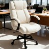 TopComfy Accent Chairs Executive Office Chair with Plush Padding Adjustable Design and Rolling Wheels Soft Chair for Office, White, 31.5"*28.5"*46.5" - 2 of 4
