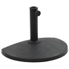 vidaXL Half-Round Black Parasol Base – Sturdy, Weather-Resistant Polyresin Material - Suitable for Parasol Poles with Diameters of 1.5" and 1.9" - 2 of 4