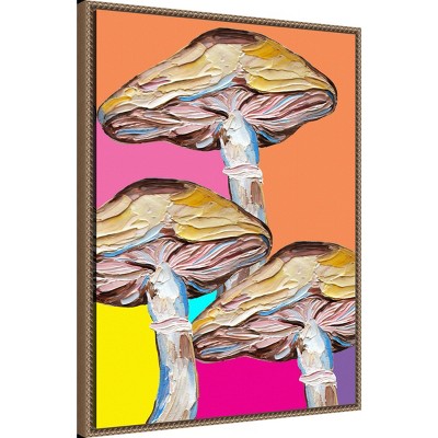 Colorful Abstract Mushroom Framed Canvas Wall Art