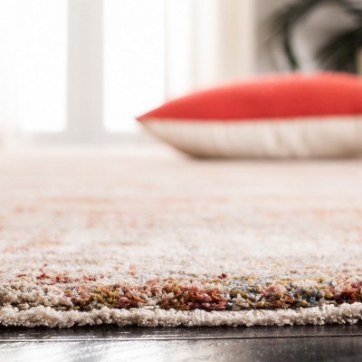Beige and Rust Hand-Knotted Abstract 8' x 10' Area Rug