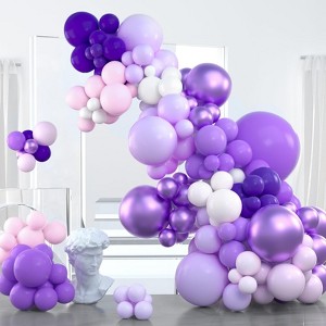 PartyWoo Balloons Purple Shades Lavender Lilac 36 18 12 10 5 Inch 100 pcs - 1 of 4