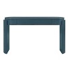 Luxystar Console Table with Natural Wood Grain Finish, Oval Top and 2 Drawers for Entryway and Living Room, Navy - 2 of 4