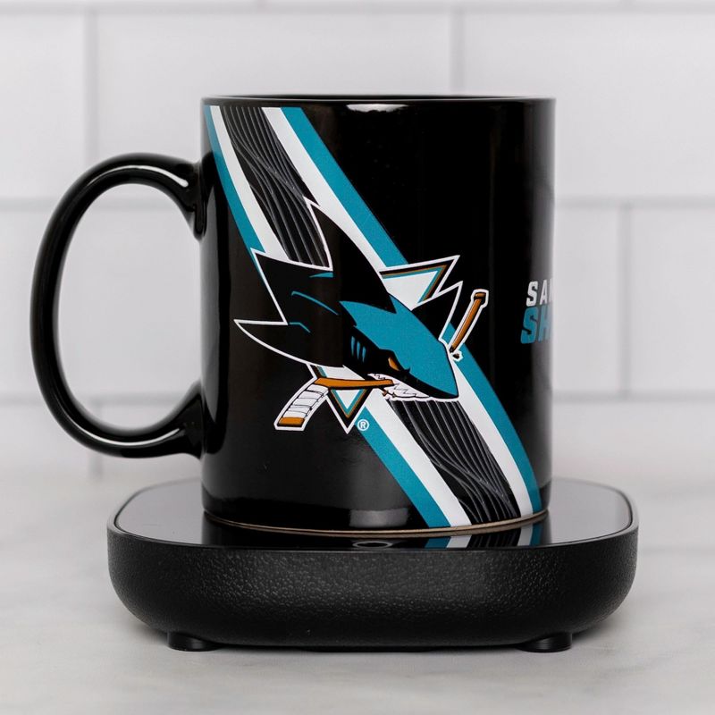 Uncanny Brands NHL San Jose Sharks Logo Mug Warmer Set, 2 of 6