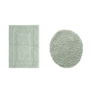 Lux Premium 100% Cotton Tufted Solid Reversible 2 Piece Bath Rug Set – Ultra-Soft, Water-Absorbent, Durable, Machine Washable Bathroom Rug - 1 of 4
