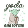 Juniors Womens Star Wars Valentine's Day Yoda One for Me Distressed T-Shirt - 2 of 4